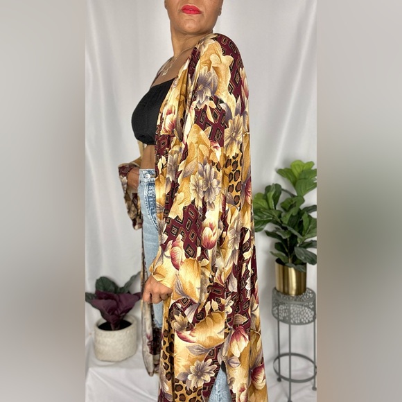Vintage floral and leopard print duster Size 4XL - Picture 1 of 4